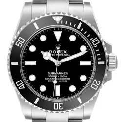 ROLEX SUBMARINER NONDATE CERAMIC BEZEL STEEL MENS WATCH 124060 BOX CARD