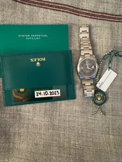 2023 Rolex Datejust 36, Slate Gray Roman Wimbledon Dial, Stainless Stee1, 126200