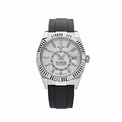 ROLEX SKY-DWELLER 336239 WHITE GOLD WHITE DIAL MEN'S WATCH OYSTERFLEX