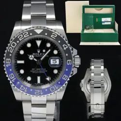 2016 PAPERS MINT ROLEX GMT MASTER II 116710 BLNR STEEL CERAMIC BATMAN BLUE WATCH