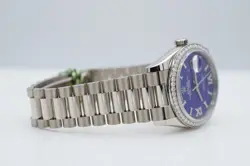 Rolex 128349RBR DAY DATE 36 WHITE GOLD LAPIS LAZULI DIAMOND ROMAN DIAL 2022