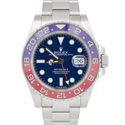 NEW PAPERS ROLEX GMT-MASTER II PEPSI RED BLUE 18K WHITE GOLD 126719 BLRO BOX