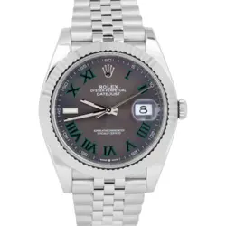 NEW PAPERS ROLEX DATEJUST 41 WIMBLEDON 18K GOLD JUBILEE FLUTED 41MM 126334 BOX