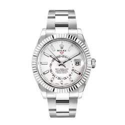 ROLEX SKY-DWELLER WATCH 42MM WHITE INDEX HOUR MARKERS DIAL STAINLESS STEEL