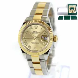 Ladies Rolex Datejust 279173 28MM Champagne Roman Dial 18K Yg Two-Tone Box Paper