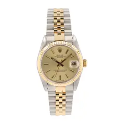 B&P ROLEX DATEJUST  68273 31MM CHAMPAGNE INDEX DIAL FLUTED BEZEL JUBILEE BAND