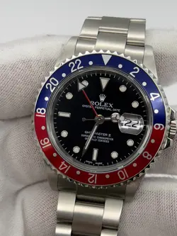 ROLEX 16710 GMT MASTER II 40MM PEPSI RED AND BLUE STAINLESS STEEL