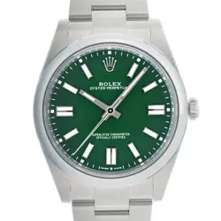 ROLEX OYSTER PERPETUAL 41 124300 GREEN WARRANTY 2021