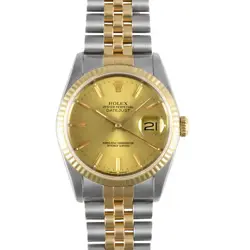 ROLEX 16233 DATEJUST L NUMBER WRISTWATCH AUTOMATIC WINDING CHAMPAGNE DIAL