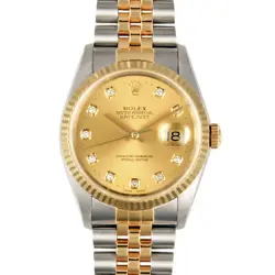 ROLEX 16233G DATEJUST T NUMBER WRISTWATCH AUTOMATIC WINDING CHAMPAGNE DIAL