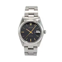 VINTAGE 1982 ROLEX OYSTERDATE PRECISION 34MM 6694 STAINLESS STEEL WATCH