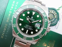 Rolex Submariner Hulk 116610LV 40mm C.2010-2016 with Box Hangtag &  Service Card