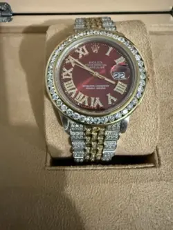 ROLEX  DATEJUST STAINLESS WATCH ROMAN DIAL DIAMOND BEZEL 36MM MEN