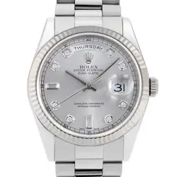 ROLEX DAY DATE 118239A SILVER P NUMBER SECOND HAND MENS