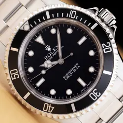 2002 ROLEX MENS SUBMARINER 14060M 40MM NO DATE BLACK DIAL STAINLESS STEEL WATCH
