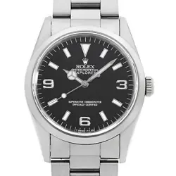 ROLEX EXPLORER I 14270 BLACK ALL TRITIUM SINGLE BUCKLE X NUMBER SECOND HAND MENS