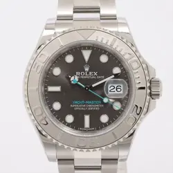 ROLEX YACHT‑MASTER 116622 SS×PT AT DARK-RHODIUM-FACE 1 EXTRA LINK
