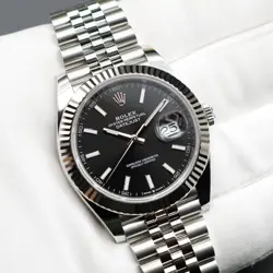 2024 BRAND NEW ROLEX DATEJUST 41 BLACK DIAL FLUTED BEZEL ON JUBILEE BRACELET