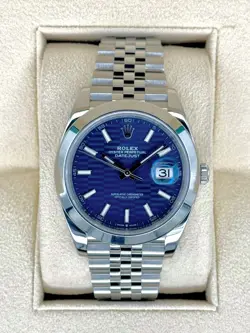 2022 ROLEX DATEJUST 41MM 126300 STAINLESS STEEL JUBILEE BLUE MOTIF DIAL