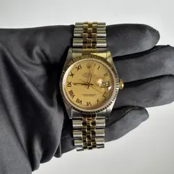 ROLEX DATEJUST 36MM CHAMPAGNE DIAL WATCH 16233 YG