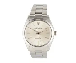 1982 ROLEX OYSTER PERPETUAL 1002, 34MM, SILVER DIAL, STAINLESS STEEL WATCH