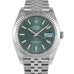 ROLEX DATEJUST 41 MINT GREEN DIAL WATCH 126334