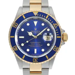 ROLEX SUBMARINER DATE 16613 BLUE V NUMBER SECOND HAND MENS