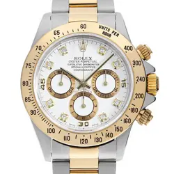 ROLEX COSMOGRAPH DAYTONA 8P DIAMOND 16523G WHITE T NUMBER SECOND HAND MENS