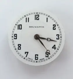 Stunning Dial / RARE Vintage ROLWATCO (Rolex) Mens 15J Watch Movement.