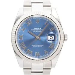 ROLEX DATEJUST 41MM 126334 BLUE ROMAN OYSTER WARRANTY 2018 BOX/PAPER
