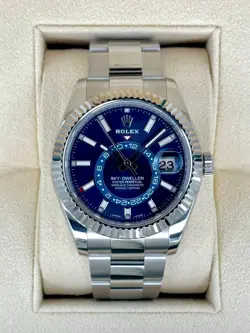ROLEX SKY-DWELLER 42MM 326934 STAINLESS STEEL OYSTER BLUE DIAL