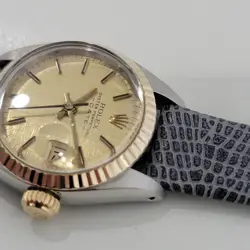 Rolex Lady Oyster Date 6917 18k Gold SS Automatic 1980s Swiss Luxury RA400