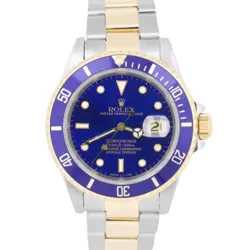 ROLEX SUBMARINER DATE 40MM BLUE TWO-TONE 18K YELLOW GOLD STAINLESS STEEL 16613