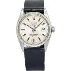 ROLEX DATEJUST 16014 18K WHITE GOLD FLUTED BEZEL SILVER DIAL AUTO UNISEX 36MM