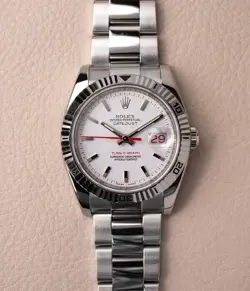 ROLEX DATEJUST TURN-O-GRAPH 116264 WHITE DIAL MEN'S AUTOMATIC STEEL WATCH