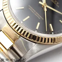 rolex Oyster Perpetual Black Dial 14233 YG watch men TO174886