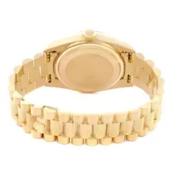 ROLEX PRESIDENT DAY-DATE DIAMOND DIAL YELLOW GOLD BARK FINISH MENS WATCH 18078