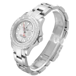 ROLEX YACHTMASTER 29 STEEL PLATINUM DIAL BEZEL LADIES WATCH 169622