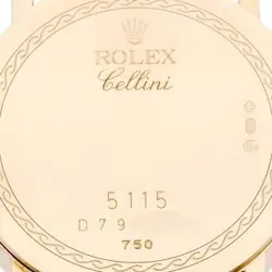 ROLEX CELLINI CLASSIC YELLOW GOLD CHAMPAGNE ROMAN DIAL MENS WATCH 5115