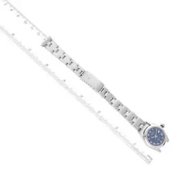 ROLEX DATE 26 BLUE ROMAN DIAL SMOOTH BEZEL STEEL LADIES WATCH 79160