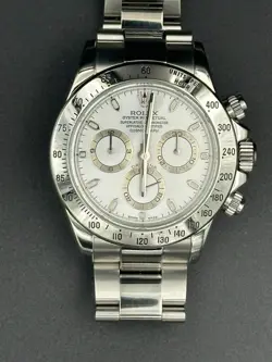 rolex daytona stainless steel 116520 white dial excellent cond papers tags boxes