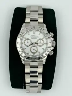 rolex daytona stainless steel 116520 white dial excellent cond papers tags boxes