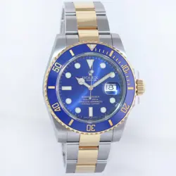 MINT 2018 ROLEX SUBMARINER BLUE CERAMIC 116613LB TWO TONE YELLOW GOLD WATCH BOX