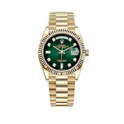 ROLEX DAY-DATE 128238 YELLOW GOLD GREEN DIAMOND DIAL