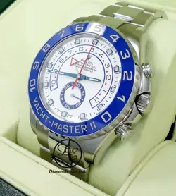 Rolex Yacht Master II 116680 44mm Rubber B and Oyster Steel Band Watch BOX/PAPER