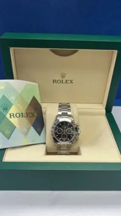 ROLEX COSMOGRAPH DAYTONA 116520 SILVER OYSTER BRACELET SILVER BEZEL BOX & PAPERS