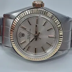 ROLEX OYSTER PERPETUAL LADIES 26 MM TWO TONE AUTOMATIC WATCH 6719 CIRCA 1978