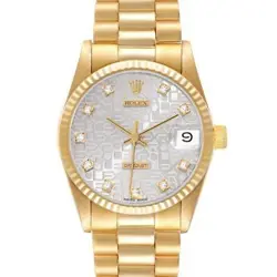 ROLEX PRESIDENT DATEJUST 31 MIDSIZE YELLOW GOLD DIAMOND LADIES WATCH 68278