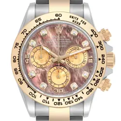 ROLEX DAYTONA STEEL YELLOW GOLD MOP DIAMOND MENS WATCH 116503 BOX CARD