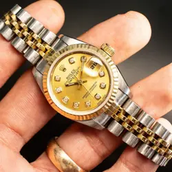 ROLEX 79173 DATEJUST 26MM TWO TONE DIAMOND DIAL WATCH